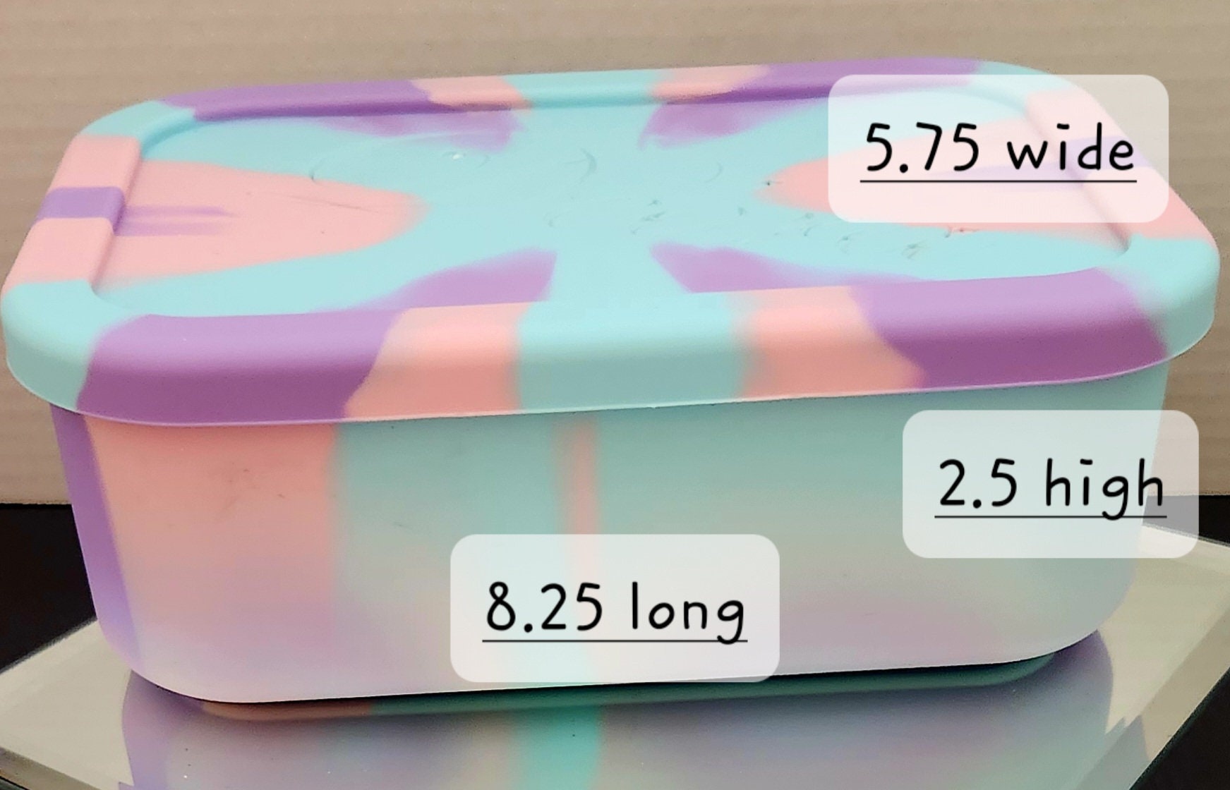 Virtually indestructible silicone bento box, made from recycled plastic