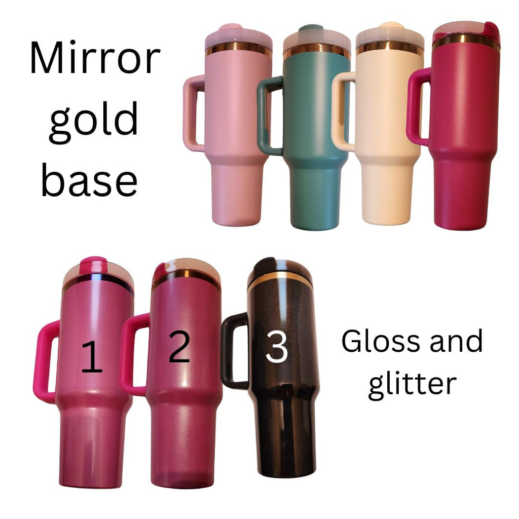 Mirror gold and Gloss and glitter