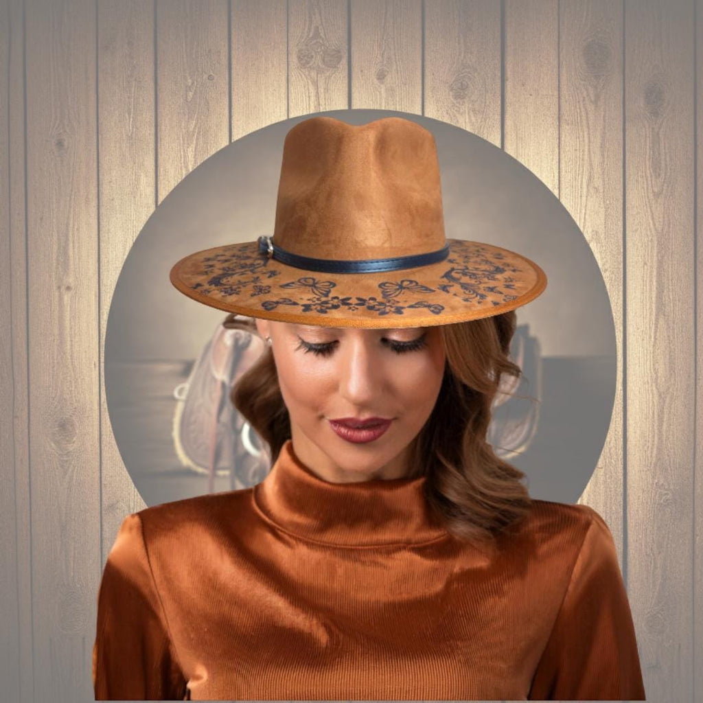 Pyrography/ Burned hats, unique designs.