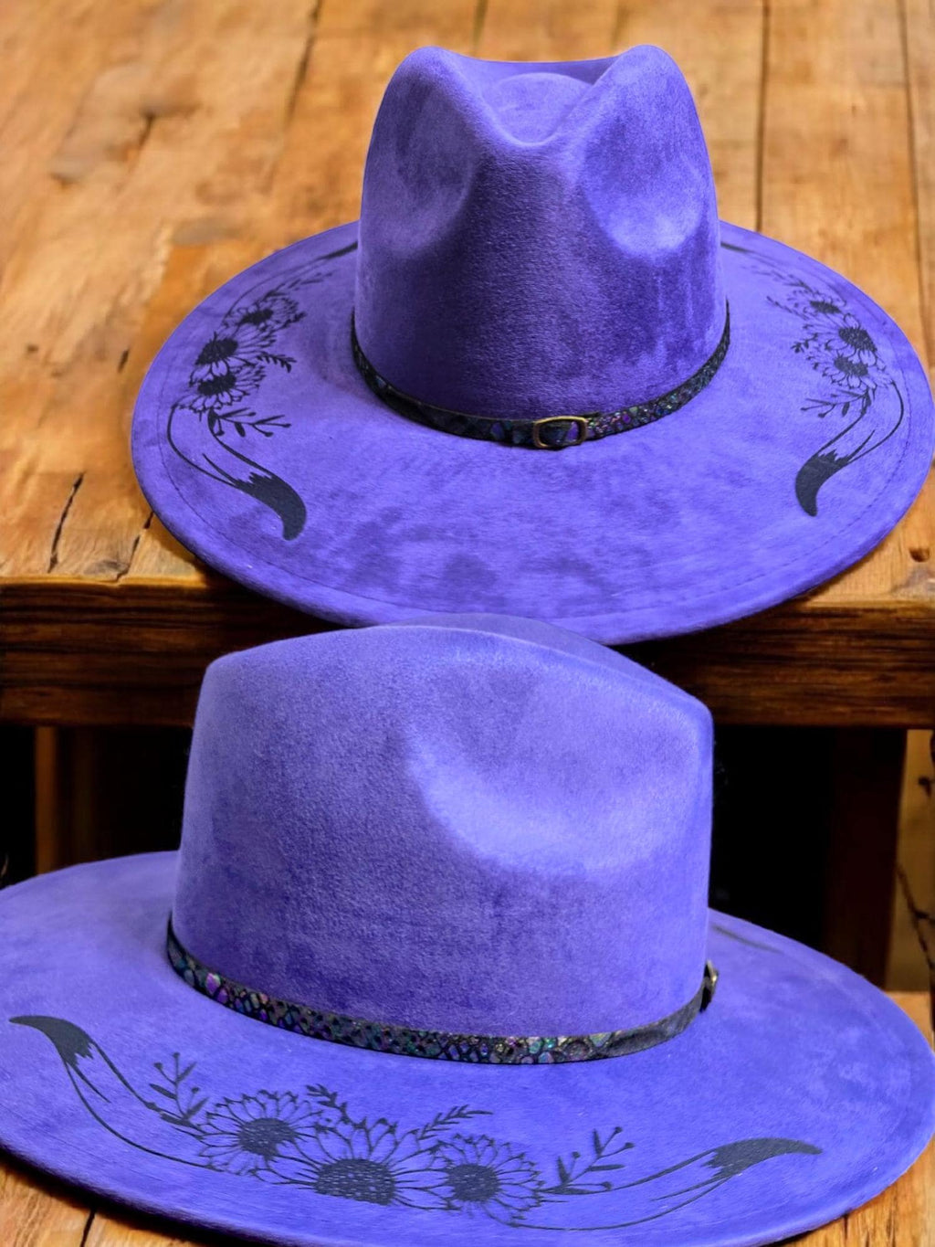 Pyrography/ Burned hats, unique designs.