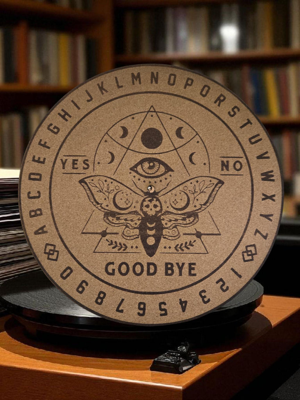 Unique engraved cork turntable platter matts/ slip matt