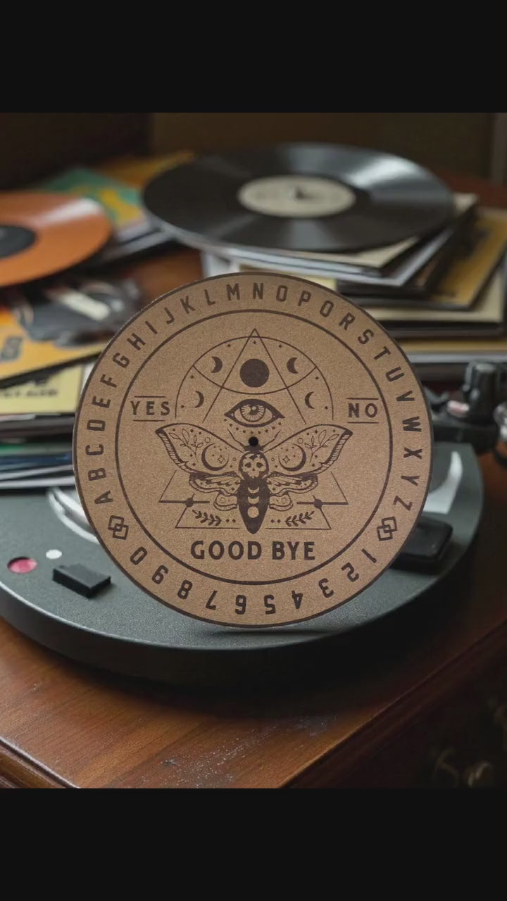 Unique engraved cork turntable platter matts/ slip matt